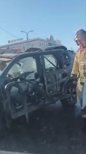 Машина взорвалась возле торгового центра в Наро-Фоминске