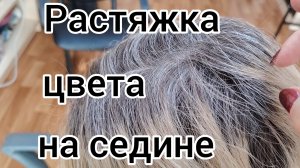 Растяжка цвета на седых волосах