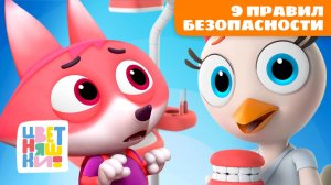 9 Правил безопасности для детей с Цветняшками | Цветняшки мультики для детей | сборник