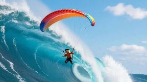 улетаю на параплане от цунами ради брайнротов в roblox