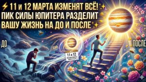 ⚡️ 11 и 12 МАРТА ИЗМЕНЯТ ВСЁ! Пик Силы Юпитера разделит Вашу жизнь на ДО и ПОСЛЕ
