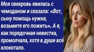 Истории со Смыслом/Моя свекровь явилась с чемоданом и сказала: «Вот, сыну помощь нужна, возьмите...
