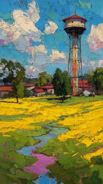 Водонапорная башня (картина #1096) / Арт-студия Нормова