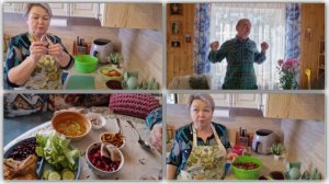 НАКРОШИЛА ВИНЕГРЕТ,А ЛЁШИК ОТДЫХАЕТ.