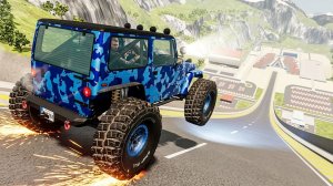 BeamNG Drive - Эпичные высокоскоростные прыжки на автомобилях