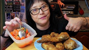 Мукбанг | Жареный Минтай и Салатик | Обжор Асмр