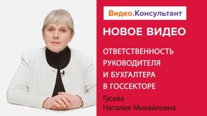 Ответственность руководителя и бухгалтера в госсекторе | Смотрите семинар на Видео.Консультант