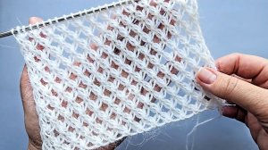 Шикарный узор в виде мелкой сетки ⭐️ Для вязания джемпера, кардигана ⭐️ Схема