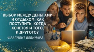 Выбор между деньгами и отдыхом: как поступить, когда хочется и того, и другого? Фрагмент вебинара