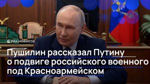 Пушилин рассказал Путину о подвиге российского военного под Красноармейском