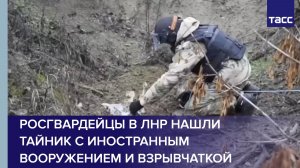 Росгвардейцы в ЛНР нашли тайник с иностранным вооружением и взрывчаткой