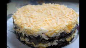 Салат с грибами "Праздничный". Легкий и вкусный салат.