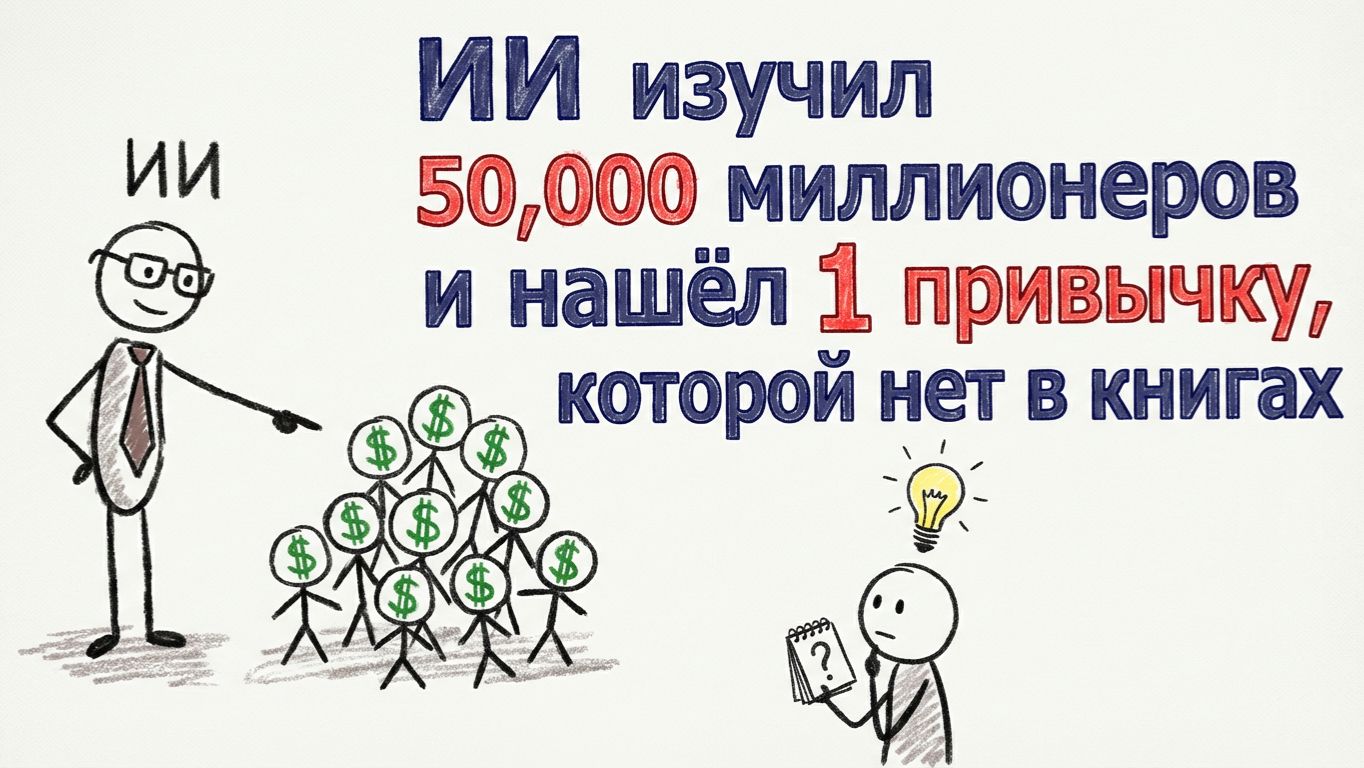 ИИ выучил 50 000 миллионеров и нашёл 1 привычку, которой нет в книгах. #заработок #психологияденег