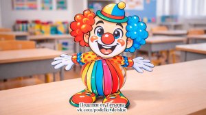 Поделка "Клоун" из бумаги. Поделки для детей по шаблону.