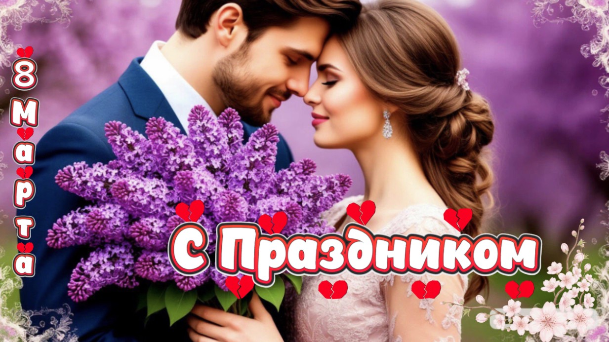 С  праздником 8 Марта! Душистой веточкой сирени весна приходит в каждый дом.