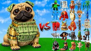 ДЕНЬГИ, ДЕНЬГИ, ПАГГИ против всех боссов-мемов с мозговым заносом  Битва мобов в Minecraft