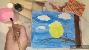 аппликация, синица.