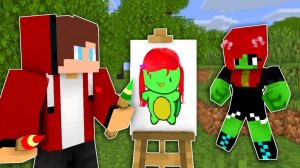 Джей Джей Нарисуй девочку Майки в конкурсе рисования. Майнкрафт Мультик