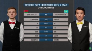 "BetBoom"Лига чемпионов 2026 2 этап Колосов Денис (BLR) - Каранеев Алихан (KAZ) Св.пирамида.
