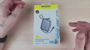 Powerbank AWEI C04 45W со встроенными кабелями Type-C и Lightning. Обзор, тесты, заряд, разряд и где