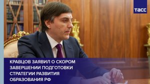Кравцов заявил о скором завершении подготовки стратегии развития образования РФ