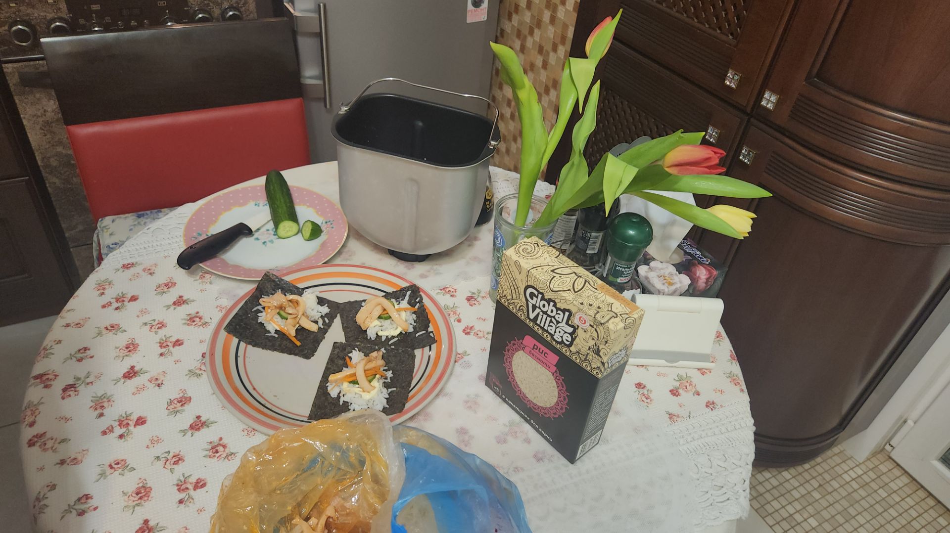 Рисовая поляна Басмати Global Village на нори 🍚 🥒 🍣