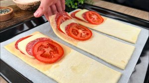 Если есть слоёное тесто, быстро готовьте эти 4 быстрые закуски! В духовке за 15 минут