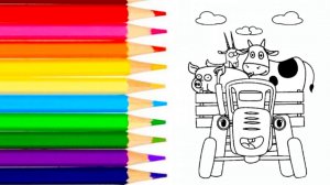 Синий трактор раскраска | видео для детей и малышей | мультики с игрушками для самых маленьких