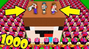ДОМ В ГОЛОВЕ НУБА И ДЕВУШКИ ПРО ПРОТИВ 1000 КЛОНОВ ЧЕЛОВЕК БЕНЗОПИЛА В МАЙНКРАФТ