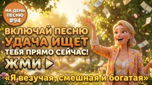 НА ДЕНЬ ПЕСНЮ #94 | Весёлая ПЕСНЯ-АФФИРМАЦИЯ на удачу и деньги | «Я везучая, смешная и богатая»