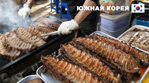 Корейская уличная еда | Вкусная традиционная рыночная еда! Ребра на гриле, перепела, куриные желудки