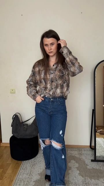 Рубашка в клетку винтаж  арт WB: 531442559