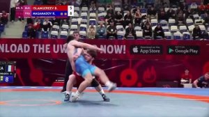 ⚡️ Российский борец исполнил невероятный приём на чемпионате Европы: Бозигит Исламгереев продемонстр