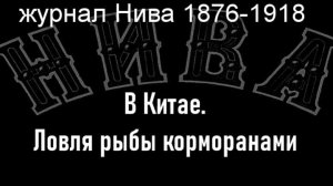 В Китае.Ловля рыбы корморанами.Смитон,  журнал Нива 1876-1918