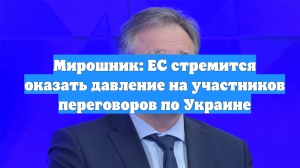 Мирошник: ЕС стремится оказать давление на участников переговоров по Украине