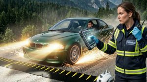 BeamNG Drive - Массивная авария с использованием шипованной ленты и столкновения автомобилей