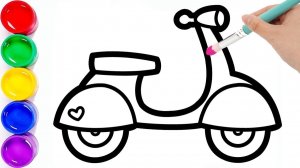 Рисунок раскраска. Как нарисовать мотоцикл