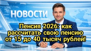 Пенсия 2026: как рассчитать свой доход от 15 до 40 тысяч рублей