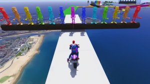 Человек-Паук на мотоцикле Спасение Бэтмена против Венома и Железного Человека