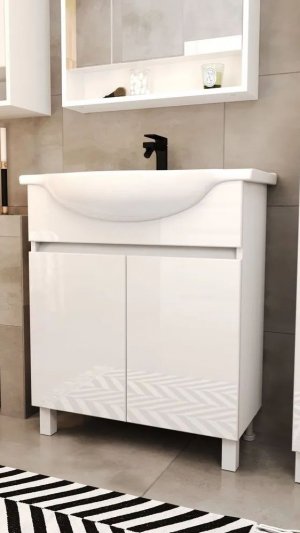 Тумба с раковиной AURA Глория 60 напольная, белая
