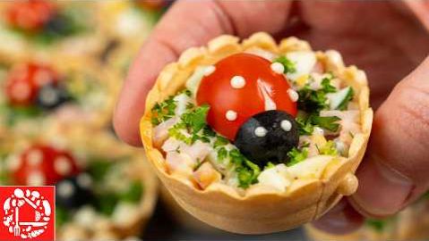 5 РЕЦЕПТОВ Вкусных Начинок для ТАРТАЛЕТОК на Праздничный Стол! ЭТИ Закуски Украсят любой Стол!