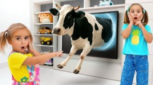 Алиса узнает о сельскохозяйственных животных и издаваемых ими звуках