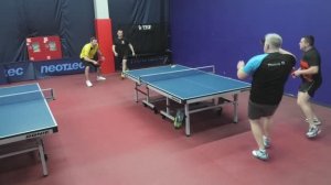 1/4 Попов/Бадаев (1465) - Меркулов/Шатров (1197) 09.03 настольный теннис Парный турнир