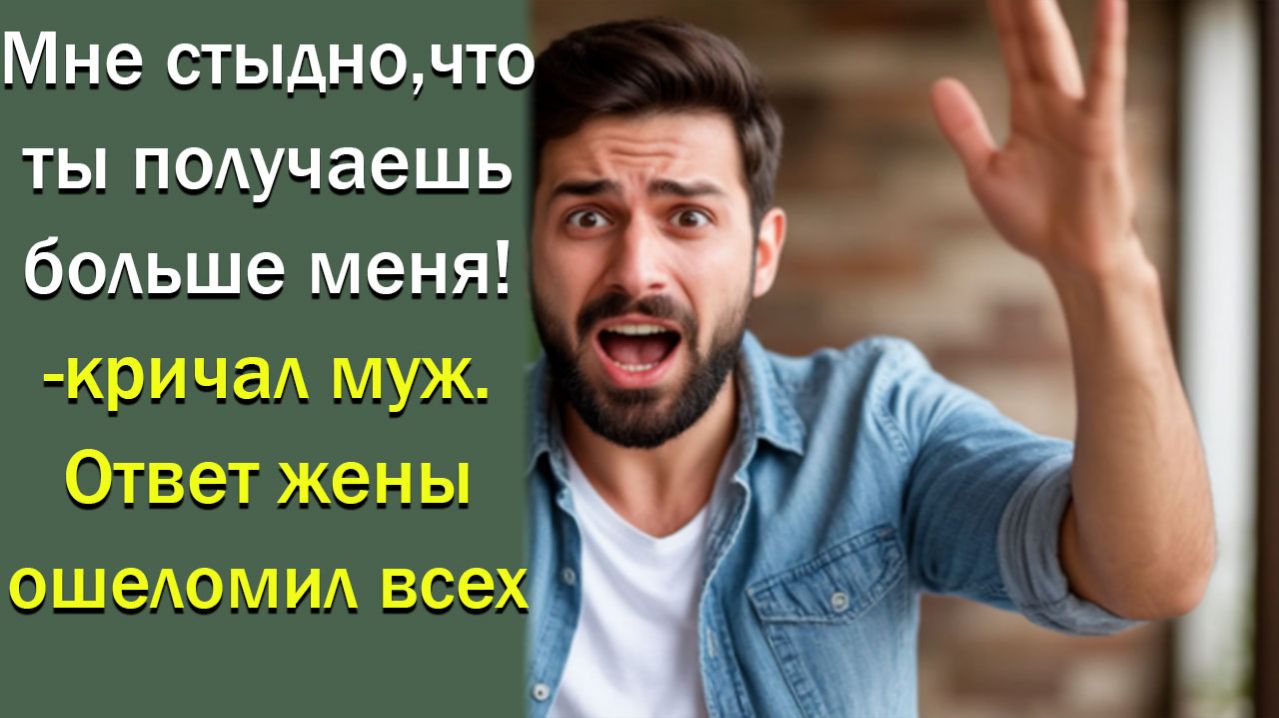Мне стыдно, что ты получаешь больше меня!- кричал муж. Ответ жены ошеломил всех