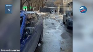 Ледяная глыба превратила BMW X6 в груду металла в Москве