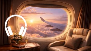 Lo-fi ambient 4 часа ✈️ Вид из бизнес-класса самолёта на облака и солнце, музыка для работы и отдыха