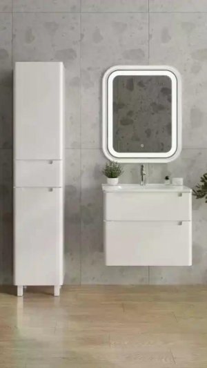 Тумба с раковиной AURA Lotos 70-2 пд подвесная, белая