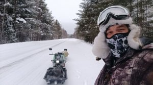 Мототолкачах ездил самый длинный путь до 30 км  на твердом Весенний  дорогах