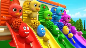 Раскрась воздушные шарики и спой песенку! Колеса на автобусе - Пять маленьких утят - Детские стишки