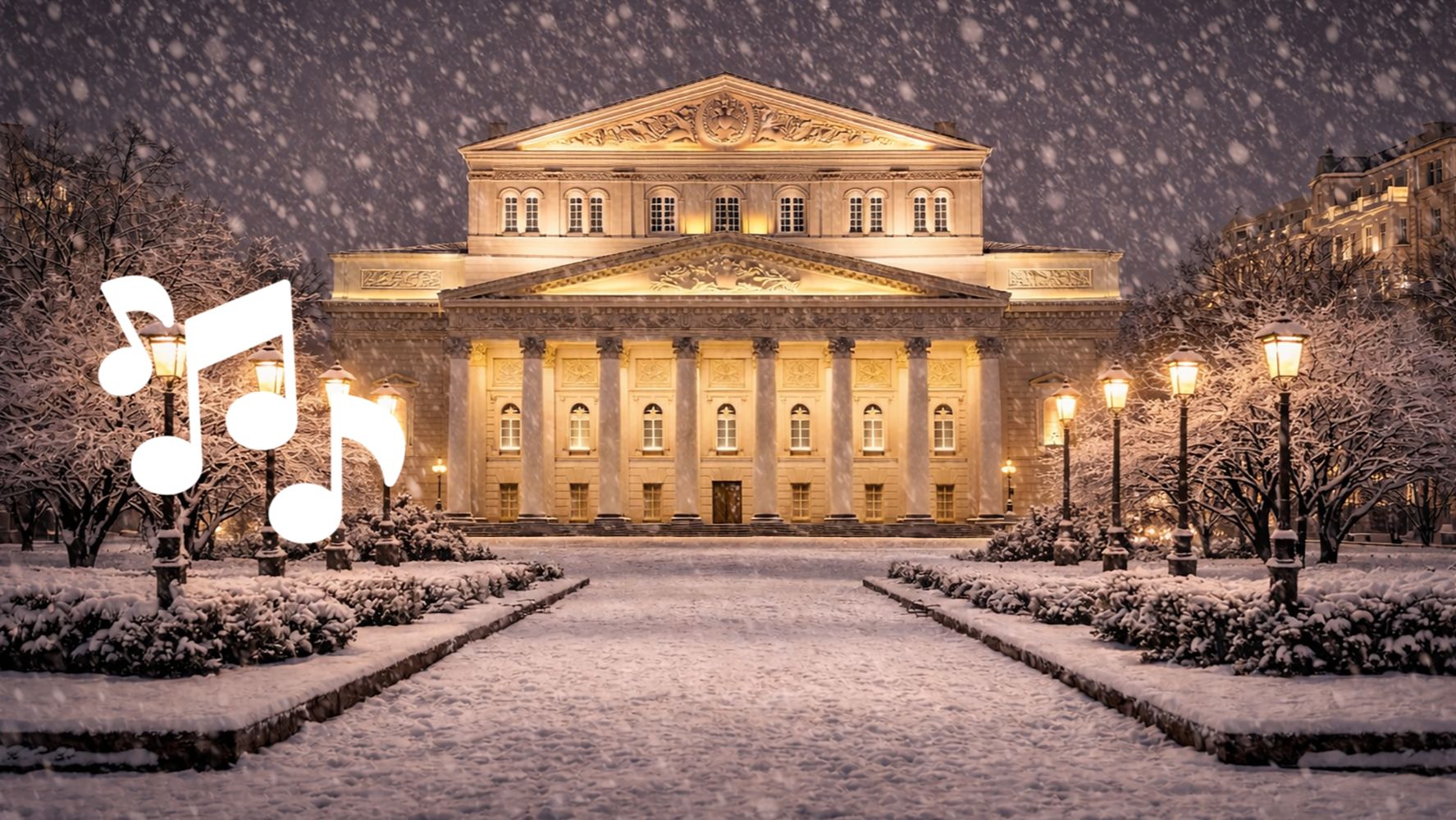 Классическая оркестровая музыка 4 часа ❄️ Ночной зимний театр в сиянии огней